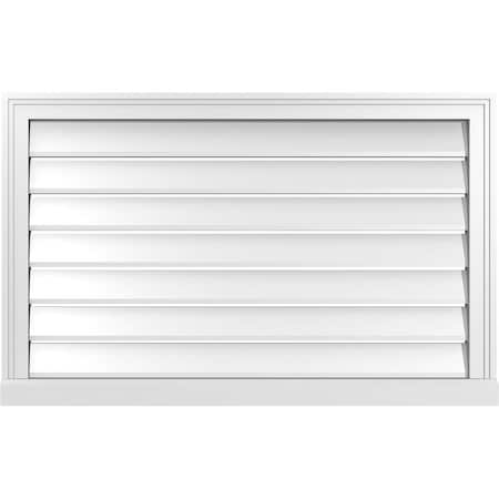 Ekena Millwork Vertical Surface Mount PVC Gable Vent: Functional, w/ 2"W x 2"P Brickmould Sill Frame, 38"W x 24"H GVPVE38X2403SF